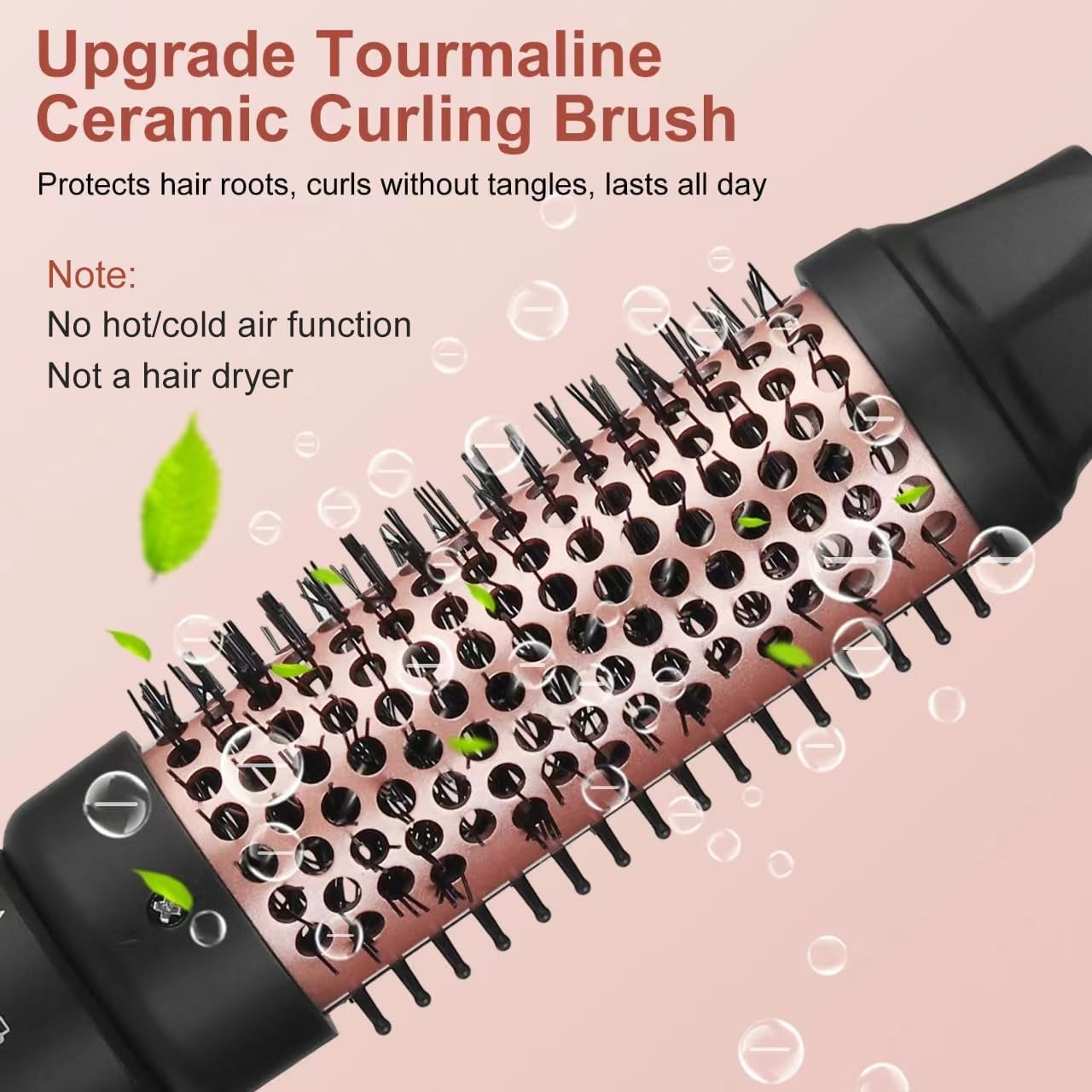 Thermal Brush Curling Iron Brush 38MM for Long Hair, Ionic Curling Wand Hair Curling Comb for Loose Curls & Volume, Dual Voltage (Gold)